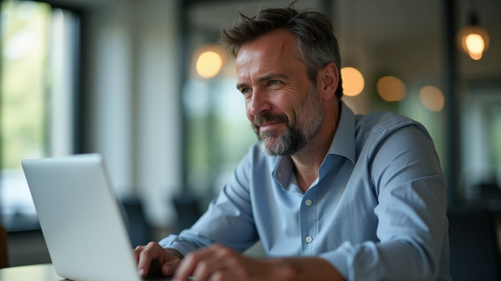 Empreendedor analisando gráficos e métricas de negócio em ambiente profissional